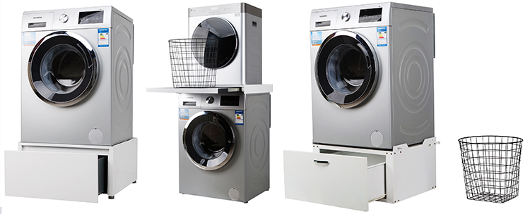 Universal washing machine stand cabinet，Laundry pedestal，Washing machine stand rack，appliance accessory, storage drawer, ergonomic height, OEM services, BSCI-certified factory, EU compliance